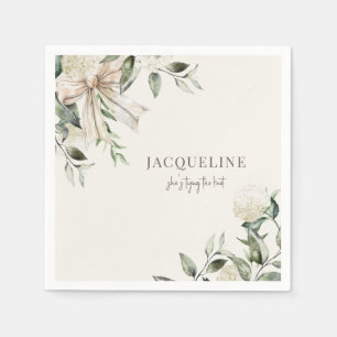 Personalised Cream Tying the Knot Shower  Napkin