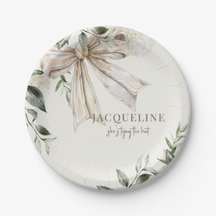 Personalised Cream Tying the Knot Shower Paper Plate