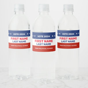Personalised Create Your Own Election Campaign   Water Bottle Label