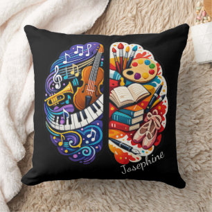Personalised Creative Brain Arts & Music Name Chic Cushion