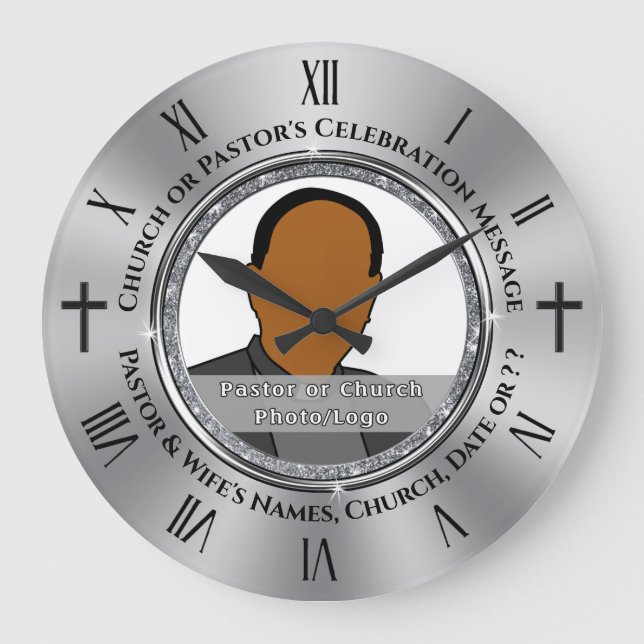 Personalised, Creative Pastor Appreciation Gifts,  Large Clock (Front)