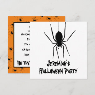 Personalised Creepy Spiders Halloween Invitation