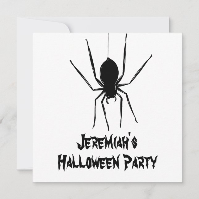 Personalised Creepy Spiders Halloween Invitation (Front)