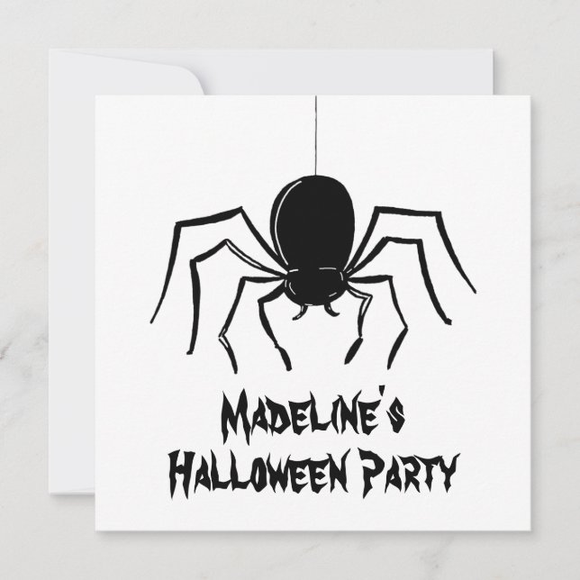 Personalised Creepy Spiders Halloween Invitation (Front)