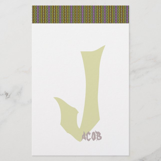 Personalised Creepy Stripes Stationery (Front)