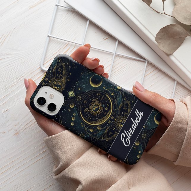 Personalised Crescent Moon And Stars Celestial Case-Mate iPhone Case (Creator Uploaded)