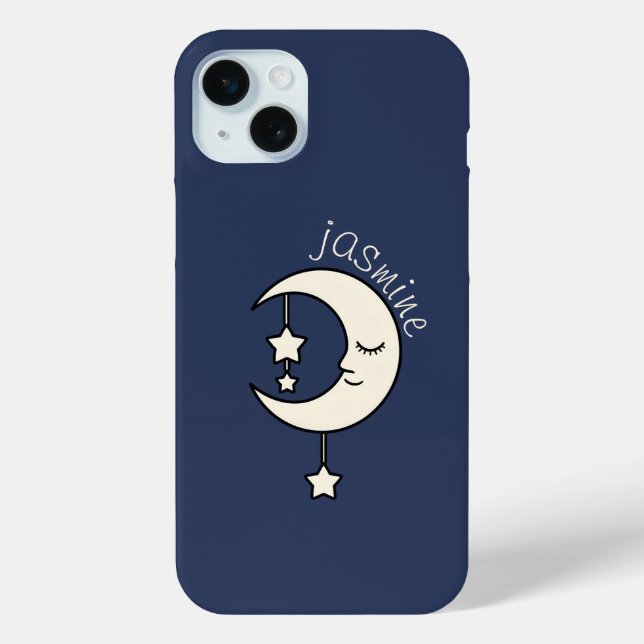 Personalised Crescent Moon with Star Case-Mate iPhone Case (Back)