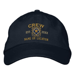 Personalised Crew Nautical Star Embroidery Embroidered Hat