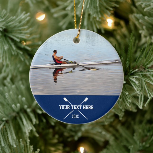 Personalised Crew Rowing Club Team Name Year Ceramic Tree Decoration (Tree)