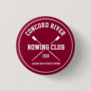 Personalised Crew Rowing Logo Oars Team Name Year 3 Cm Round Badge