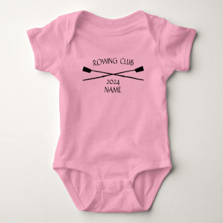 Personalised Crew Rowing Logo Oars Team Name Year  Baby Bodysuit