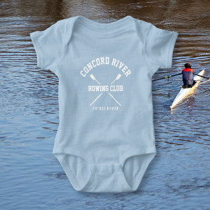 Personalised Crew Rowing Logo Oars Team Name Year Baby Bodysuit