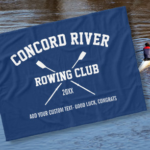 Personalised Crew Rowing Logo Oars Team Name Year Fleece Blanket