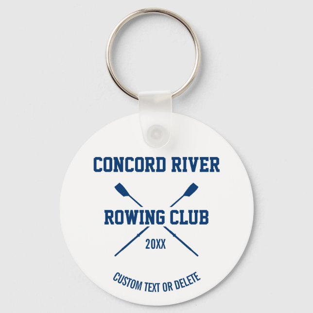 Personalised Crew Rowing Logo Oars Team Name Year Key Ring (Front)