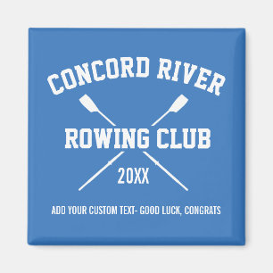 Personalised Crew Rowing Logo Oars Team Name Year Magnet