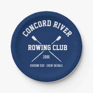 Personalised Crew Rowing Logo Oars Team Name Year Paper Plate