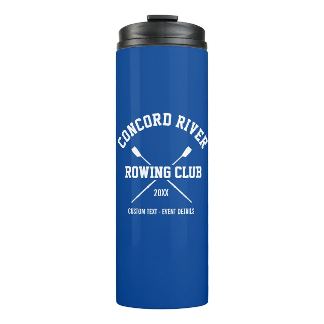 Personalised Crew Rowing Logo Oars Team Name Year Thermal Tumbler (Front)