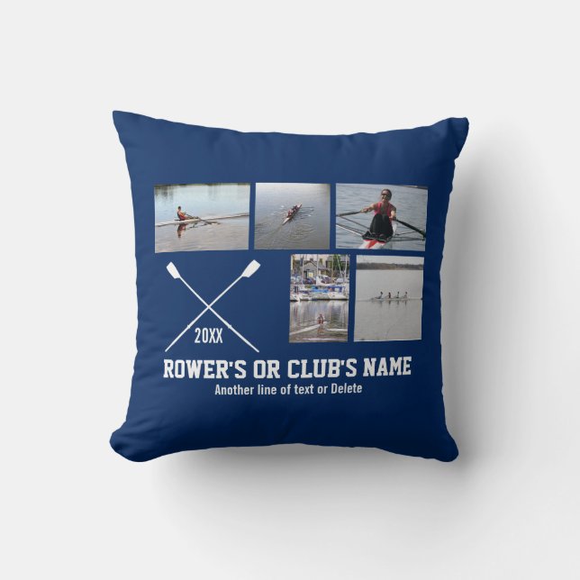 Personalised Crew Rowing Rower Club Name Year Cushion (Front)