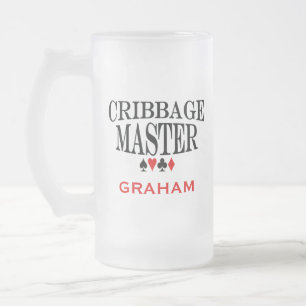 Personalised Cribbage Master Frosted Glass Beer Mug