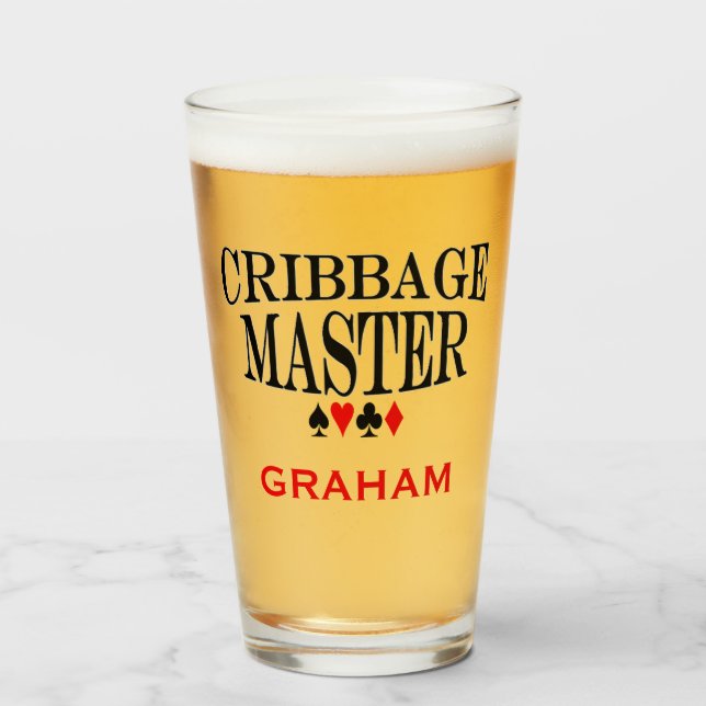 Personalised Cribbage Master Glass (Front Filled)