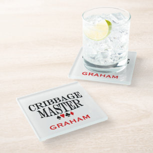 Personalised Cribbage Master Glass Coaster
