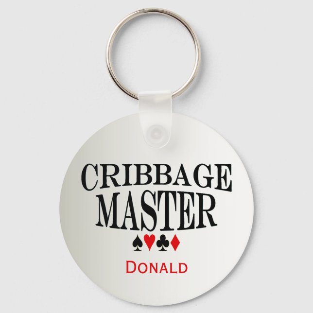 Personalised Cribbage Master Key Ring (Front)