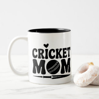 Personalised Cricket Mum Life Photo Two-Tone Coffee Mug