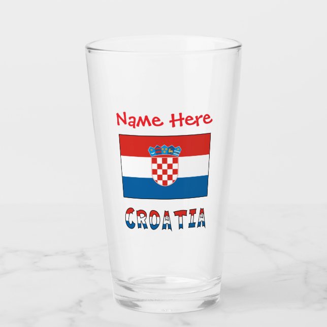 Personalised Croatia Flag  Glass (Front)