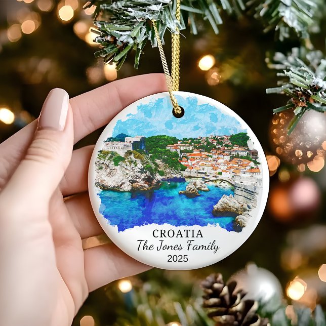 Personalised Croatia Ornament, Croatia Gift Ceramic Tree Decoration (Creator Uploaded)