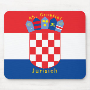 Personalised Croatian Flag Mouse Mat