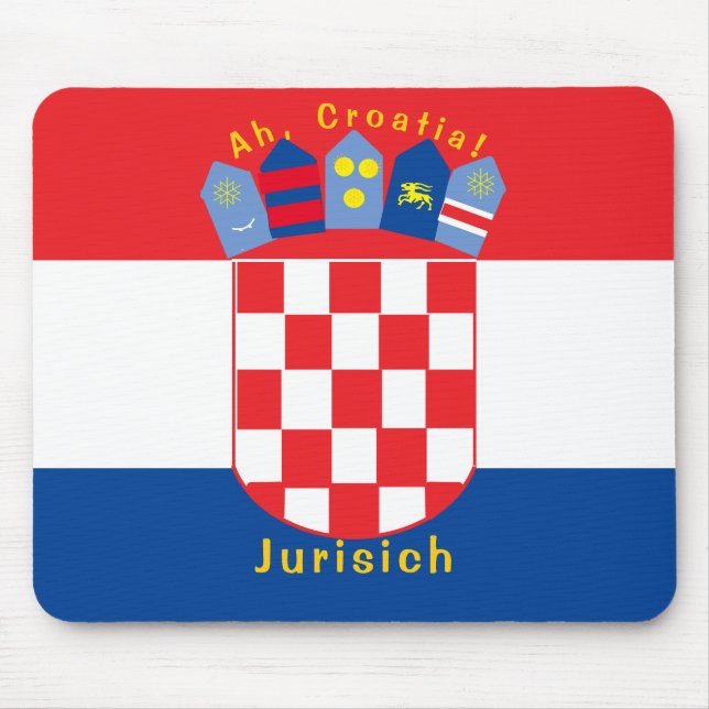 Personalised Croatian Flag Mouse Mat (Front)