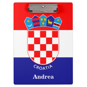 Personalised Croatian Flag With Name Clipboard
