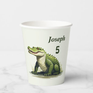 Personalised Crocodile – Add Your Name & Age Paper Cups