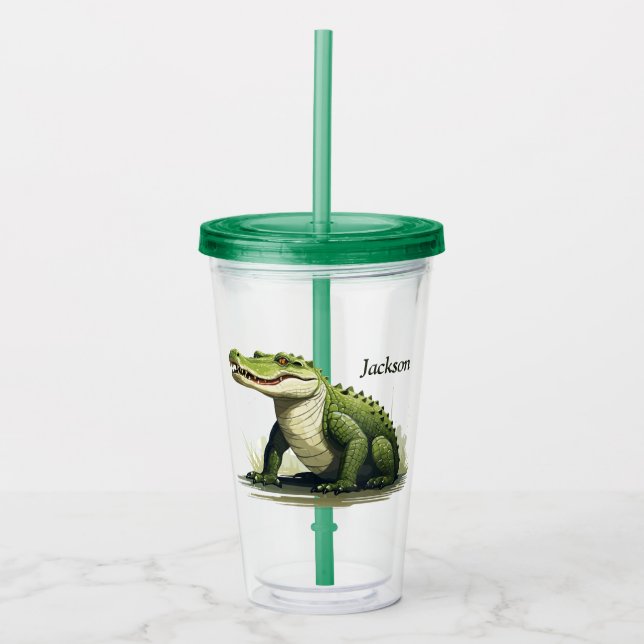 Personalised Crocodile Tumbler – Bold and Wild  (Front)
