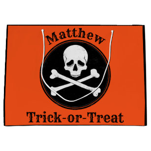 Personalised Cross Bones Halloween Bag