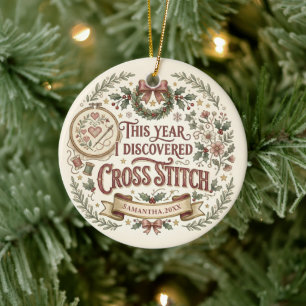 Personalised Cross Stitch Christmas Ornament