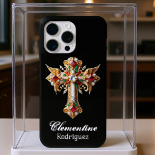 Personalised Cross ,Your Name models 11-15 Fits iPhone 16 Pro Case