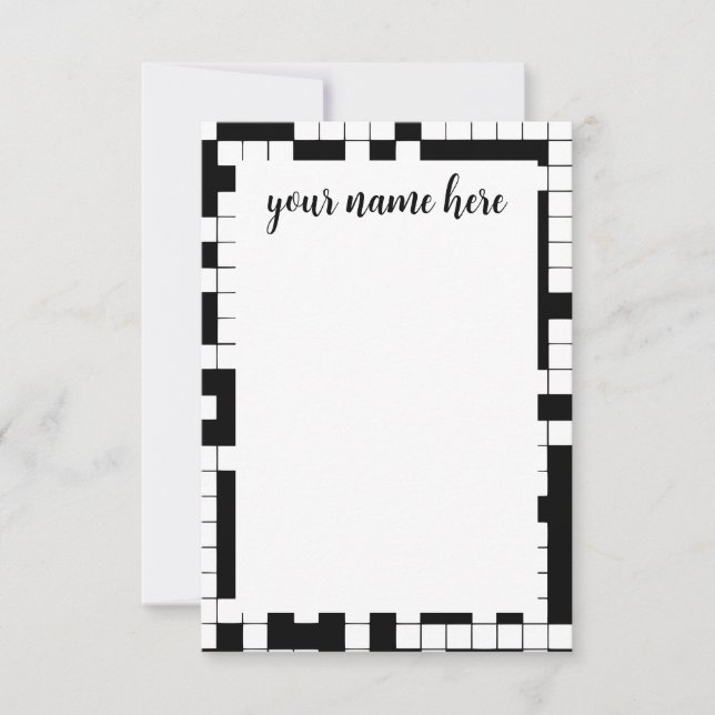 Personalised Crossword Notecards (Front)