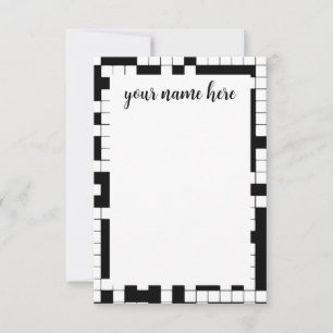 Personalised Crossword Notecards