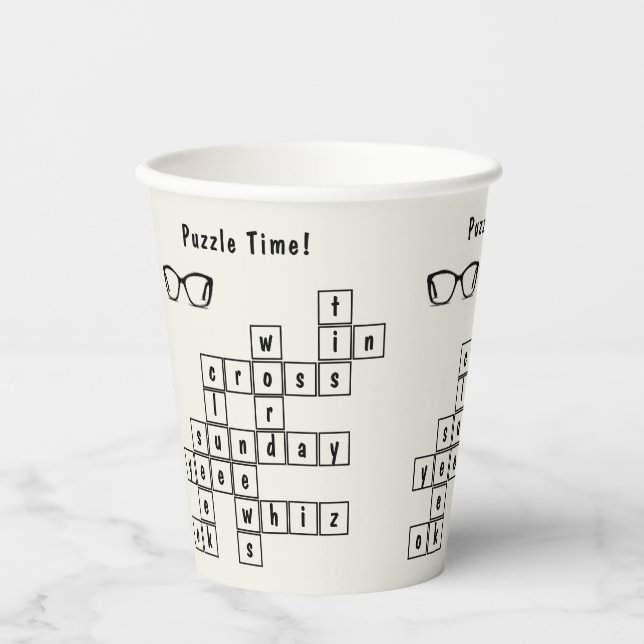 Personalised Crossword Puzzle, Eyeglass Frames  Paper Cups (Front)