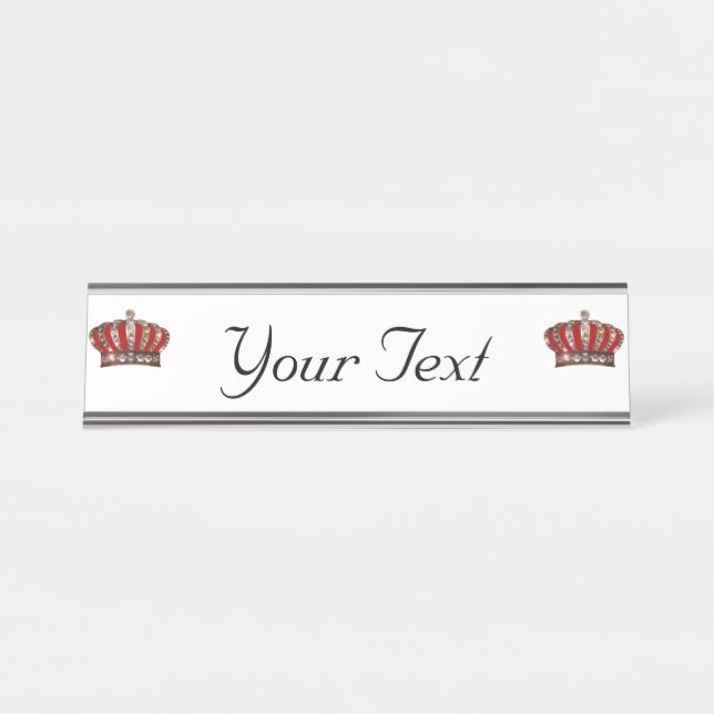 Personalised “Crown” Desk Name Plate (Front)