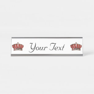 Personalised “Crown” Desk Name Plate