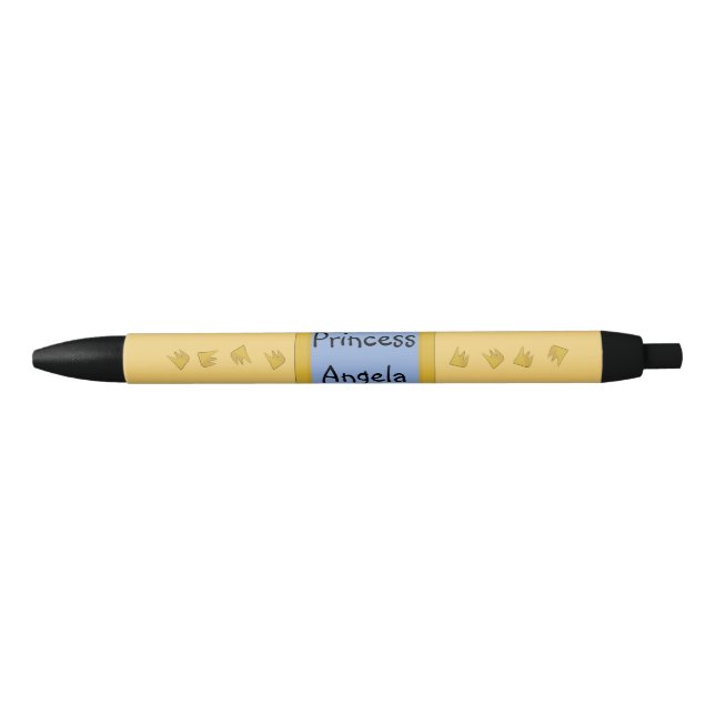 Personalised Crown Pattern Design Black Ink Pen (Front)