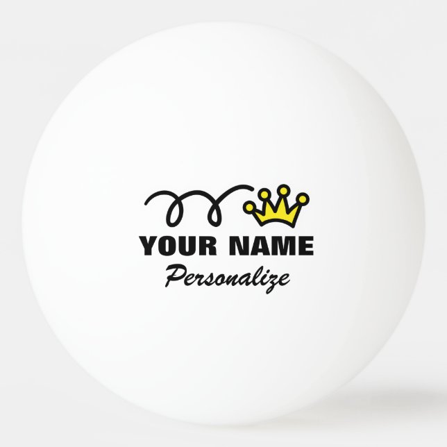 Personalised crown ping pong ball for table tennis (Front)