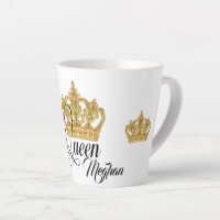 Personalised Crown Queen Latte Mug
