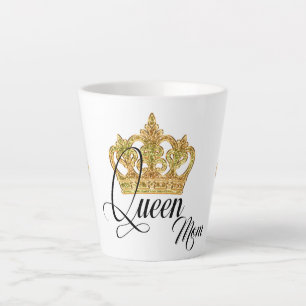 Personalised Crown Queen Mum Latte Mug