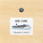 Personalised Cruise Door Ship Our Cabin Magnet<br><div class="desc">This design was created though digital art. It may be personalised in the area provide or customising by choosing the click to customise further option and changing the name, initials or words. You may also change the text colour and style or delete the text for an image only design. Contact...</div>