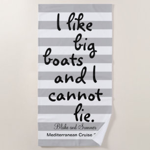 Personalised Cruise Quote Beach Towel