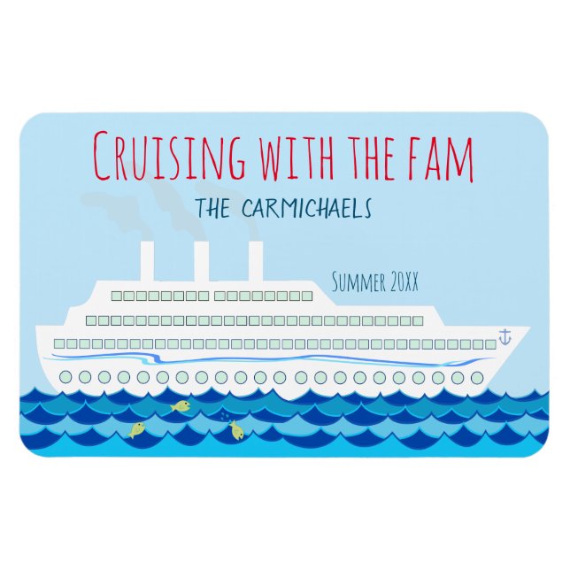 Personalised Cruise Ship Themed Magnet (Horizontal)