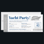 Personalised Cruise Ship Yacht Party Boarding Pass<br><div class="desc">Personalise your own boarding pass ticket invitation for a dinner cruise or sunset booze cruise aboard a chartered boat or yacht with our easy to edit template shown in navy blue, silver grey, and white with a nautical stripe design on the back and simple traditional ticket-style fonts on the front....</div>